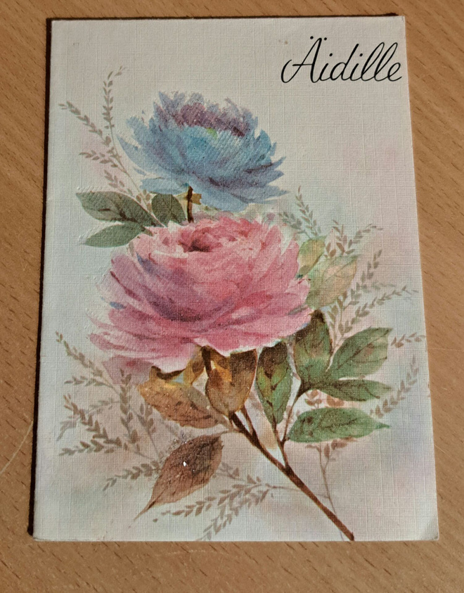 ruusut äidille,  taittokortti,  kulkematon