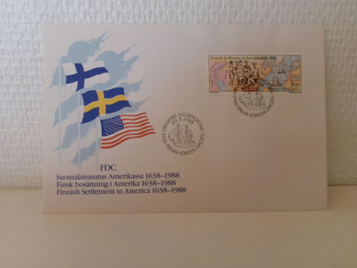 FDC- ensipäiväkuori - Amerikan suomalaisasutus 1638-1988