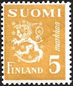 1945 M-30 L 5 mk vaaleankeltainen ** Lape 311 c VSP Lm6