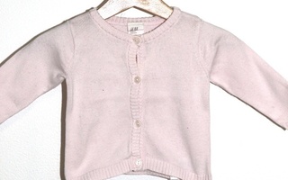 H&M - VAALEANPUNAINEN NEULETAKKI - koko 62