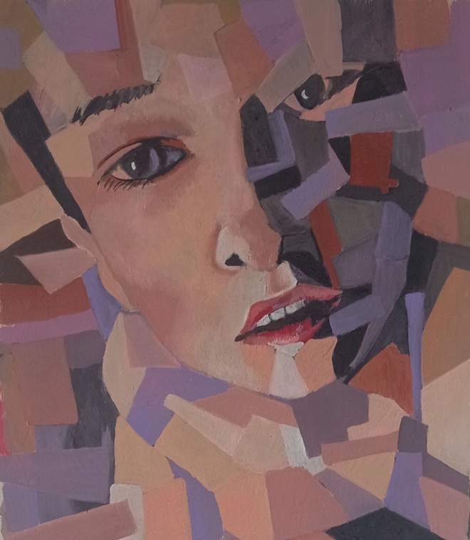 M.V.  (akryylimaalaus kankaalle  55 cm x 45 cm)