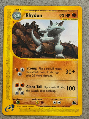 Pokémon Rhydon 29/144 Rare Skyridge E-Reader 2003