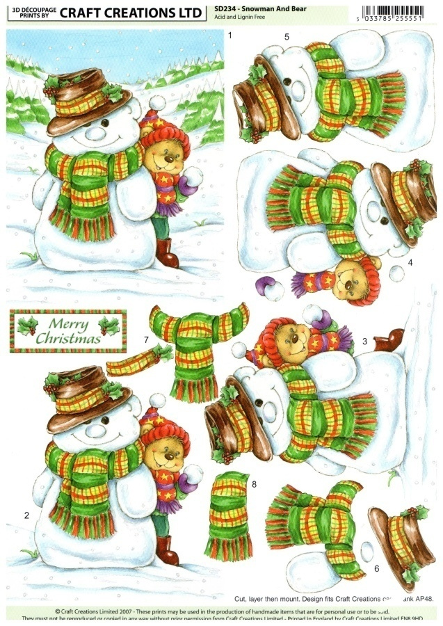 3D KUVA "°LUMIUKKO & NALLE...MERRY CHRISTMAS"°