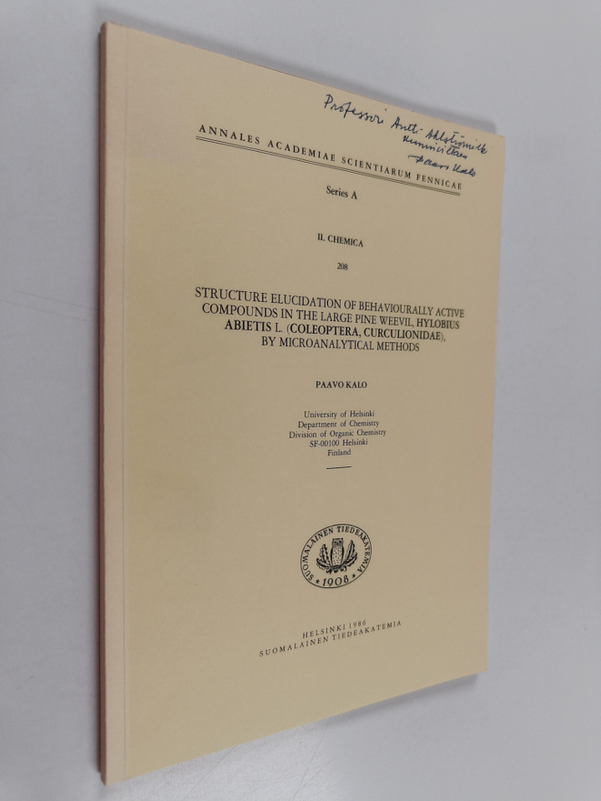 Paavo Kalo : Structure elucidation of behaviourally activ...
