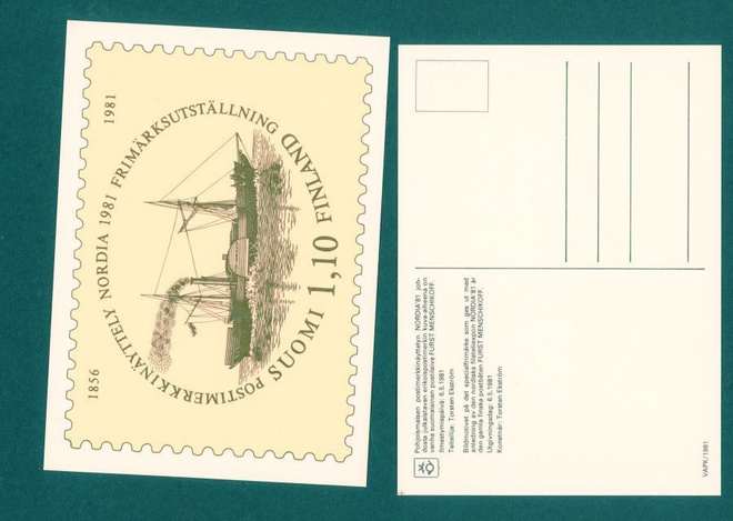 1981 Postimerkkinäyttely NORDIA1981 kortti