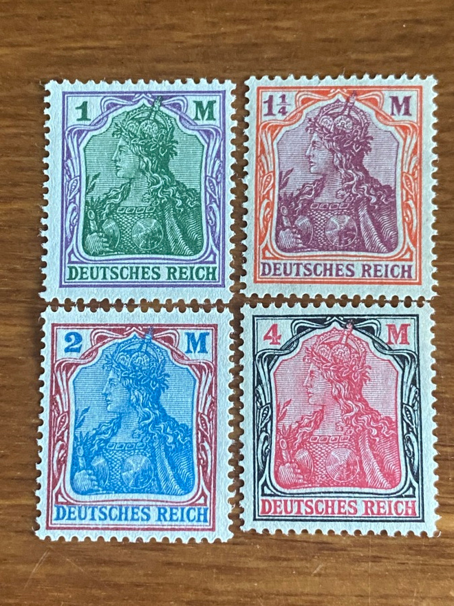 SAKSA REICH 1920 GERMANIA YLEISMERKIT** (markka arvot)