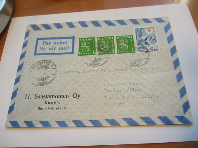 1948 Kuopio lentopostikuori Lontooseen