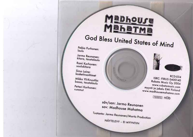 CDS MADHOUSE MAHATMA-GOD BLESS UNITED STATES OF MIND