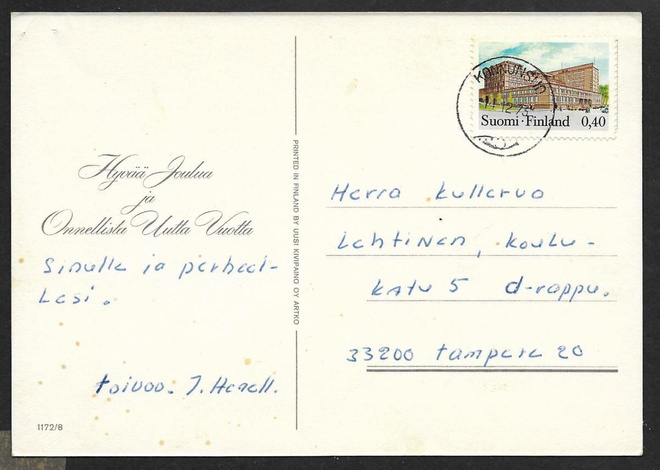 Postilähetys - Yl.m. 0,40 (LAPE 718) Konnunsuo 14.12.1973