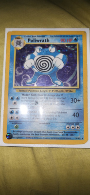 Poliwrath 13/102 Base set (BS1) RARE HOLOGRAPHIC card