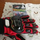 Moottripyörä, motocross PROBIKER hanskat puna-mustat - pikkukuva 2