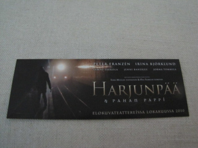 Harjunpää & paha pappi mainos postikortti 2010
