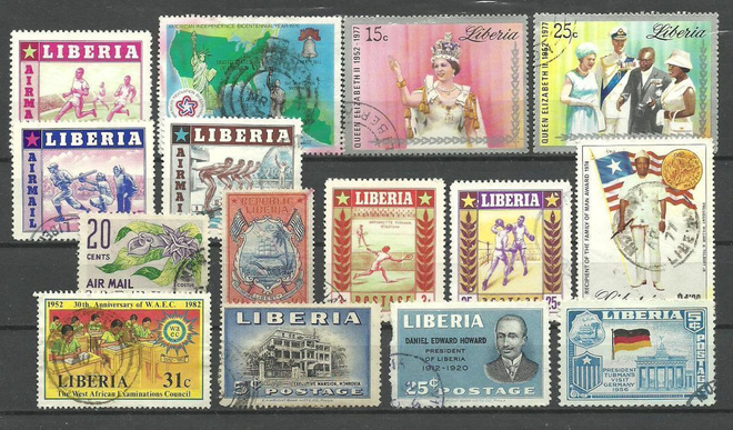 LIBERIA Länsi-Afrikka levyllinen merkkejä o
