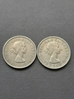two shillings 1962, 2kpl