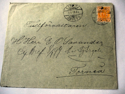 1899 Liperi venäläisleima kuorella Tornioon