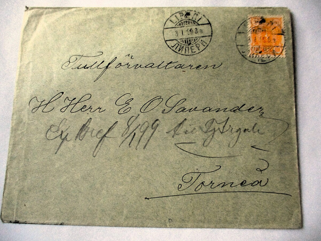 1899 Liperi venäläisleima kuorella Tornioon
