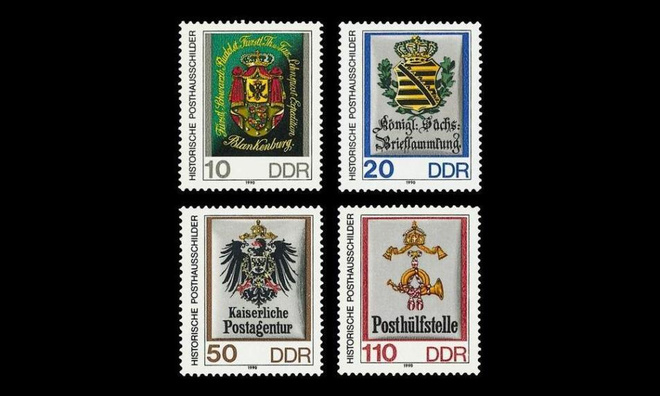DDR 3302-5 ** Vanhoja postitoimistojen kylttejä (1990)