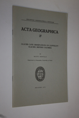 Matti Seppälä : Glacier cave observations on Llewellyn Gl...