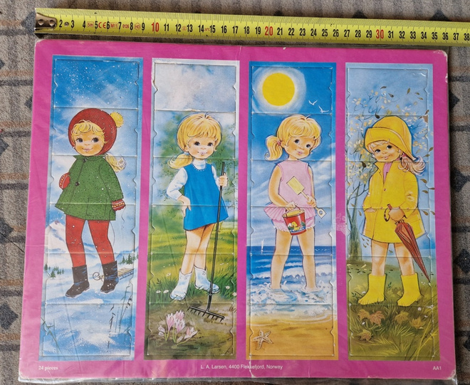 Vintage pikkutyttö palapeli L.A Larsen Norge