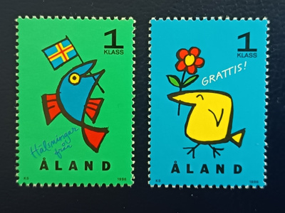 Åland - 96 Tervehdyspostimerkit