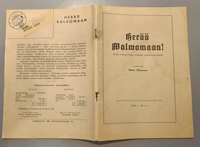 Herää valvomaan lehti 3/1955 kulkenut Tani 29.3.55