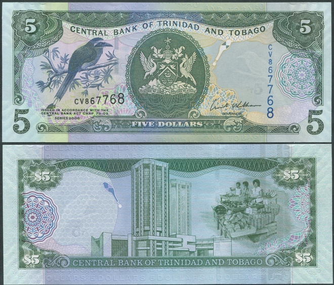 Trinidad and Tobago 5 Dollars 2006 (P-47) UNC radar sn!