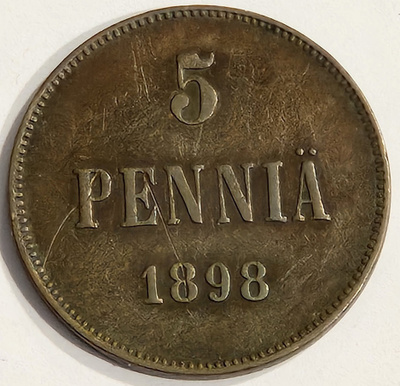 5 Penniä 1898