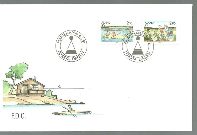 ÅLAND EPK FDC 3/1991: Pohjola, kesäloma sarja