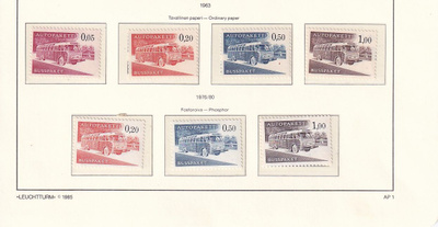 autopakettimerkit1963 sekä fosforoivat1976/80 o