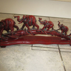 VINTAGE RED GLAZED ELEPHANTS ON BRIDGE , 48 cm & n 2,2 KG - pikkukuva 2