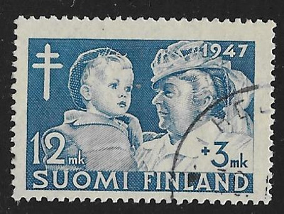 Tuberkuloosi 1947 12+3mk (LAPE 339) O