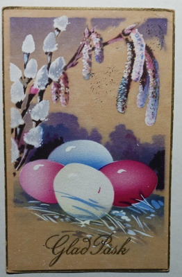 Pääsiäismunia ja pajunkissoja, vanha Pääsiäispk, p. 1941