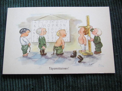 Täysmittainen ! Sotilaspostikortti