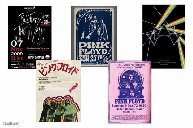 PINK FLOYD -- julistesetti A4 x 5 (mm. UPEA lahja !!!)