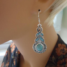 + 314 .. Tiibetin Hopea Crystal Retro Jewelry .. Korvakorut - pikkukuva 1