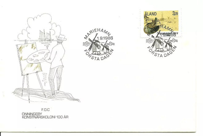 ÅLAND EPK FDC 4/1986: Taide, Önningebyn taiteilijasiirtola