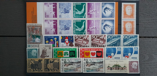 RUOTSI 1970-luku postimerkkejä ** 31 kpl