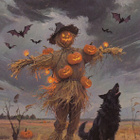 Halloween linnunpelätin ja musta susi - pikkukuva 1