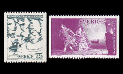 Ruotsi 792-3 ** Kuninkaalinen ooppera 200v (1973)
