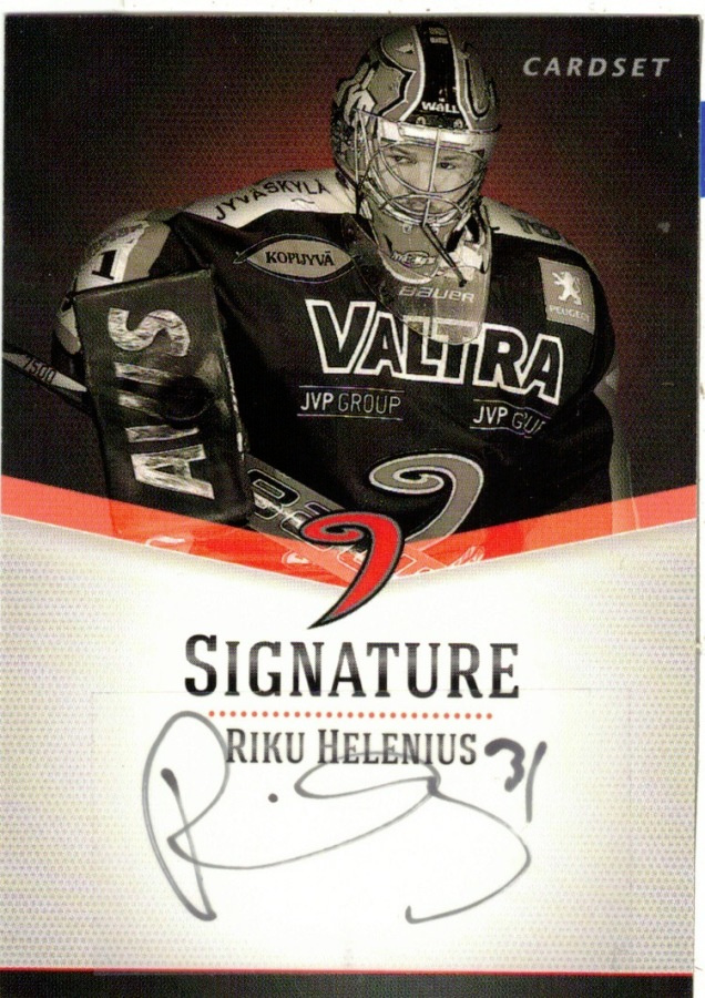2012-13 Cardset RIKU HELENIUS JYP Signature nimmarI