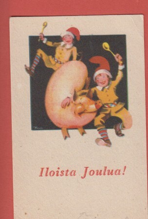Eeli Jaatinen Tontut ja possu -pieni kortti