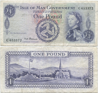 Isle Of Man Mansaari 1 Pound 1967 (P-25) QEII harv