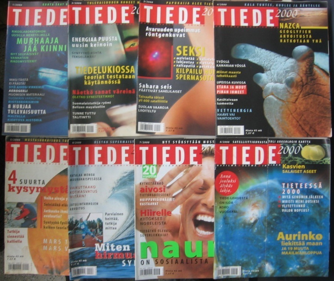 Tiede 2000  koko vuosikerta 2000 kahdeksan numeroa.