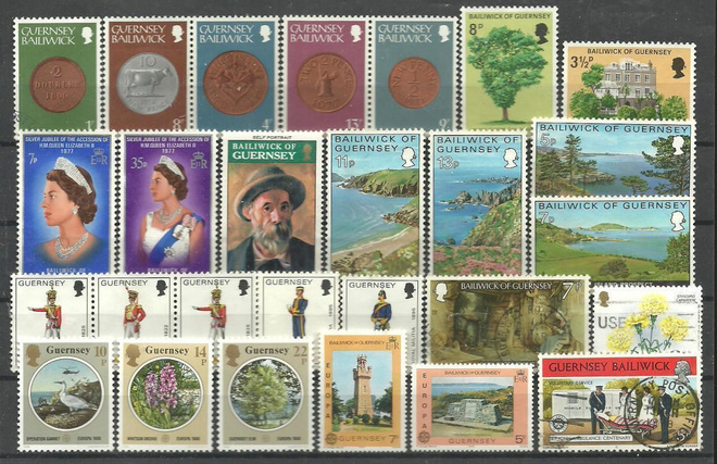 GUERNSEY Kanaalisaaret suuri levyllinen - 27 erilaista