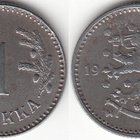 1 mk 1949 fe, kaksoispuristus vuosiluvussa - pikkukuva 1