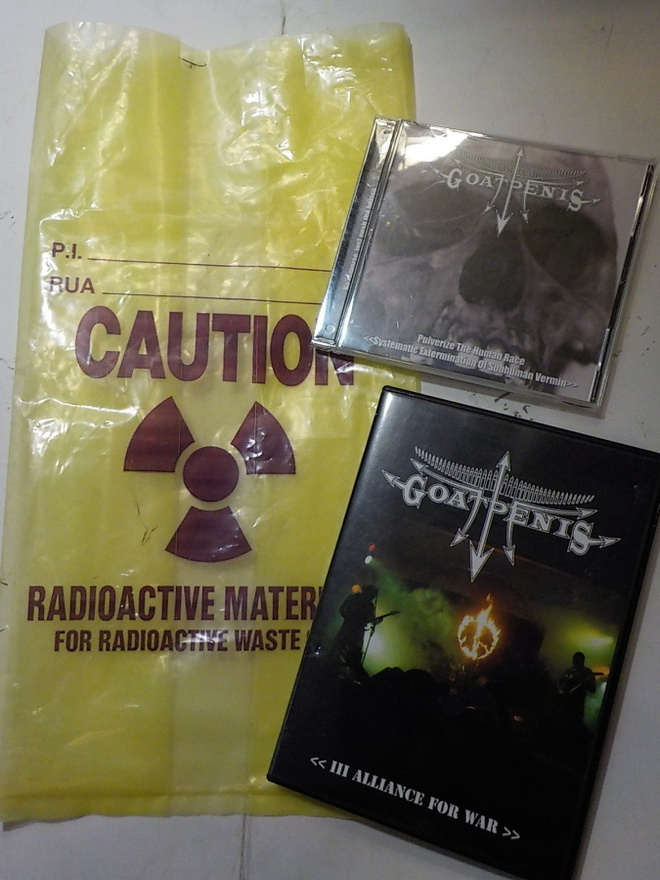 GOATPENIS - PULVERIZE THE HUMAN RACE CD-R EP + DVD SETTI