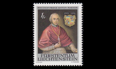 Liechtenstein 613 ** Apupiispa Franz Anton Marxer (1974)