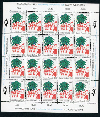 1993 joulu 1,80 mk arkki ** Lape 1228