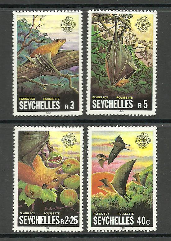 ELÄIMET lepakot, eläinaiheinen sarja SEYCHELLIT 1981 **