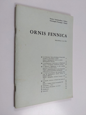 Ornis Fennica 3-4/1971 Vol 48